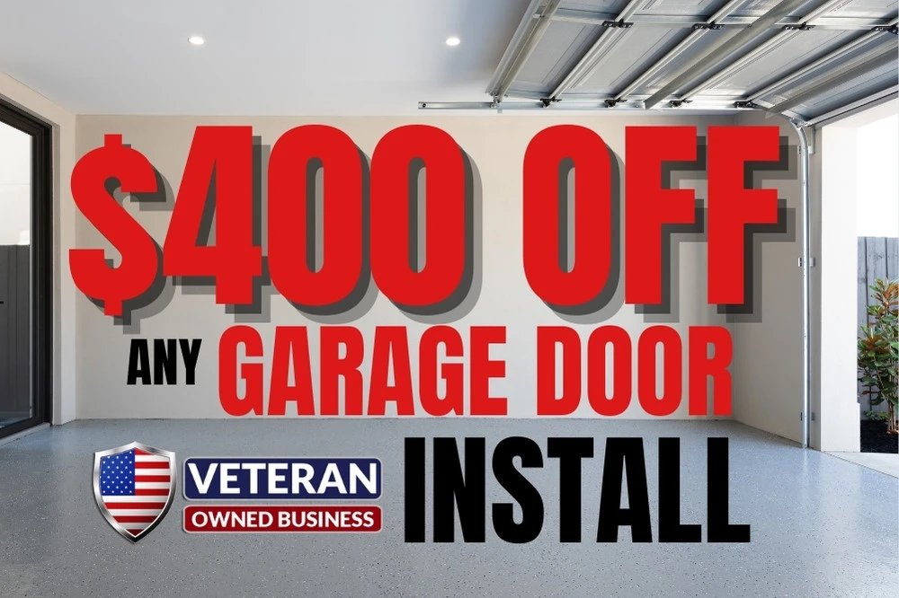 400 usd off garage door install