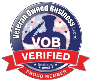 badge veteran owned business vob verified established 2008 proud member